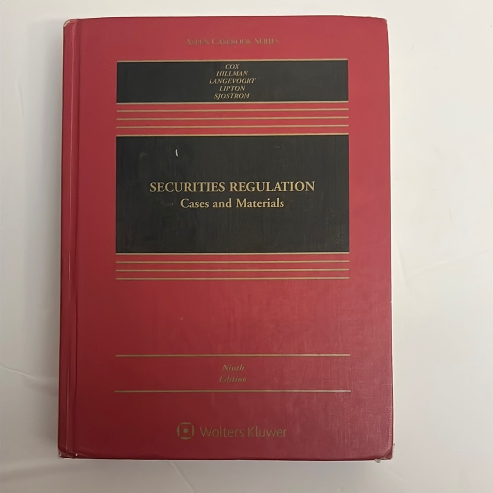 Wolters Kluwer Securities Regulations GUC 9th Edition